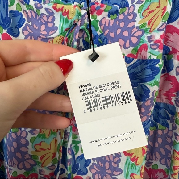 aithfull the Brand | Colorful Floral Mathilde Midi Dress Size 4 - Picture 8 of 13